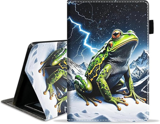 Case for Amazon Fire HD 10/HD 10 Plus Tablet 10.1 (13th/11th Generation 2023/2021 Release) Slim PU Leather Cover with Card Slot &amp Auto Wake/Sleep Frog