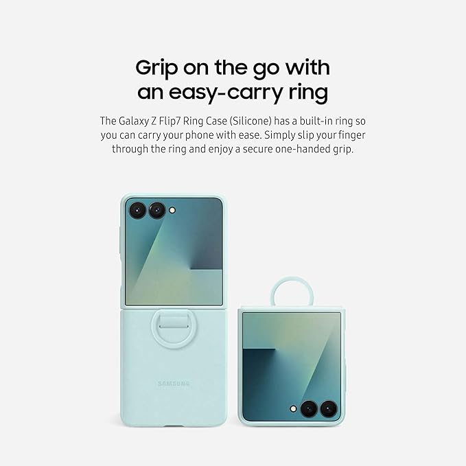 Samsung Galaxy Z Flip7 Official Ring Phone Case Silicone Easy to Carry Soft Sleek US Version Coral Red