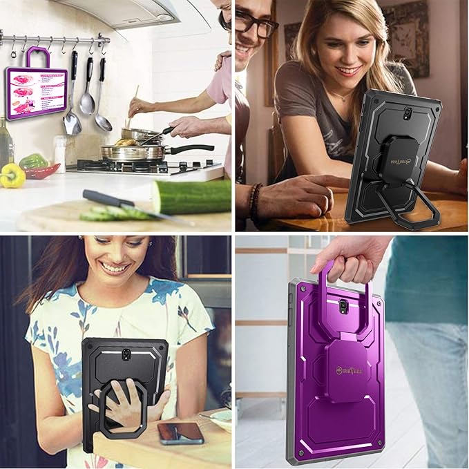 Fintie Shockproof Case for Samsung Galaxy Tab S4 10.5 2018 Model SM-T830/T835/T837 [Tuatara Magic Ring] [360 Rotating] Multi-Functional Grip Stand Carry Cover w/Built-in Screen Protector Black