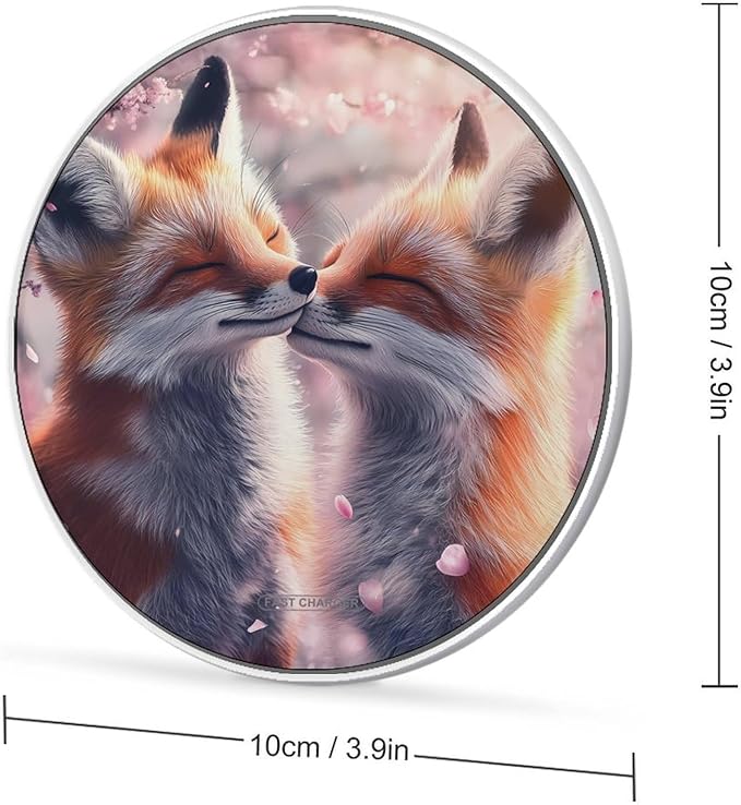 Animal Fox Wireless Charger Anti-Slip Wireless Charging Pad Slim Charger Mat for Men Women