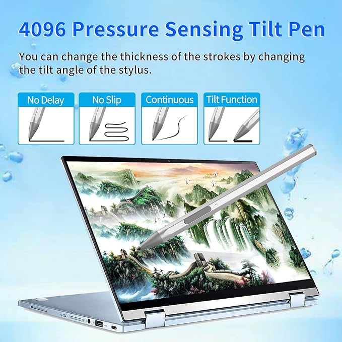 Stylus Pen for ASUS Transformer/Mini/ASUS Zenbook Flip/Pro/ASUS Vivobook Flip/Pro/Duo/ASUS Notebook Rechargeable MPP 2.0 Tilt Active Pen with 4096 Pressure Sensitivity Palm RejectionSilver