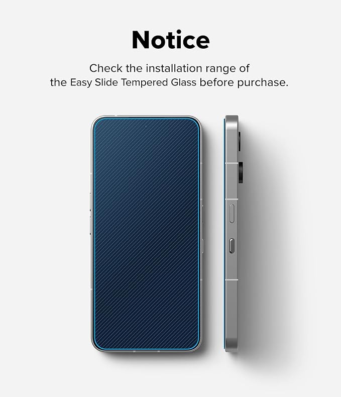 Ringke Easy Slide Tempered Glass Compatible with Nothing Phone 3 Screen Protector [Super Easy to Install] Case Friendly Shatterproof Premium 9H Hardness - 2 Pack