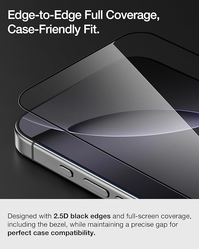 UARMOR Screen Protector for [iPhone 17 Pro] Red Light Converter Anti-Blue Light [3X Impact Resistance] 9H Tempered Glass with Easy Installation Kit Full Edge Coverage Fit [2 Pack]