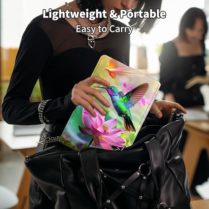 Case for Samsung Galaxy Tab S9 FE 5G 10.9 Inch/Galaxy Tab S9 11 Inch 2023360 Degree Rotating Swivel PU Leather Stand Slim Flip Folio Cover with Auto Wake/SleepHummingbird Lotus