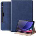 for Samsung Galaxy Tab S9 FE+/S9 Plus/S10 Plus+ 12.4 inch Case 2023/2024(Model:SM-X820/X810/X610) Leather Protective Shell Protection Cover with S Pen HolderAuto Sleep/Wake.Blue