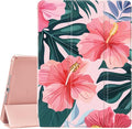 JOYLAND Hibiscus Flower for iPad 10th Generation Case 10.9 inch/iPad (A16) 11th Generation 11 Inch 2025 with Pencil Holder-Trifold Stand Protective Cover with Soft TPU BackPink