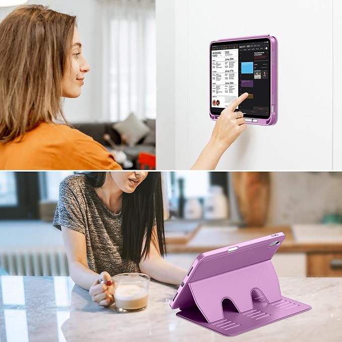 VIKESI Case for iPad (A16) 11-inch 2025 and iPad 10th/11th Generation 10.9 Inch 2022Multiple Angles Magnetic Stand CoverShockproof BackPencil Holderand Auto Sleep/WakePurple