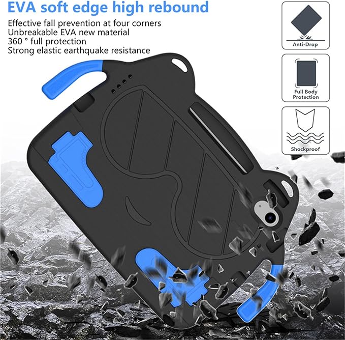 Kids Tablet Case for iPad Pro 10.5 inch 2017Eva Heavy Duty Shockproof Cover with Pencil HolderFolding KickstandTiny Hand Shape Cartoon Case for Children