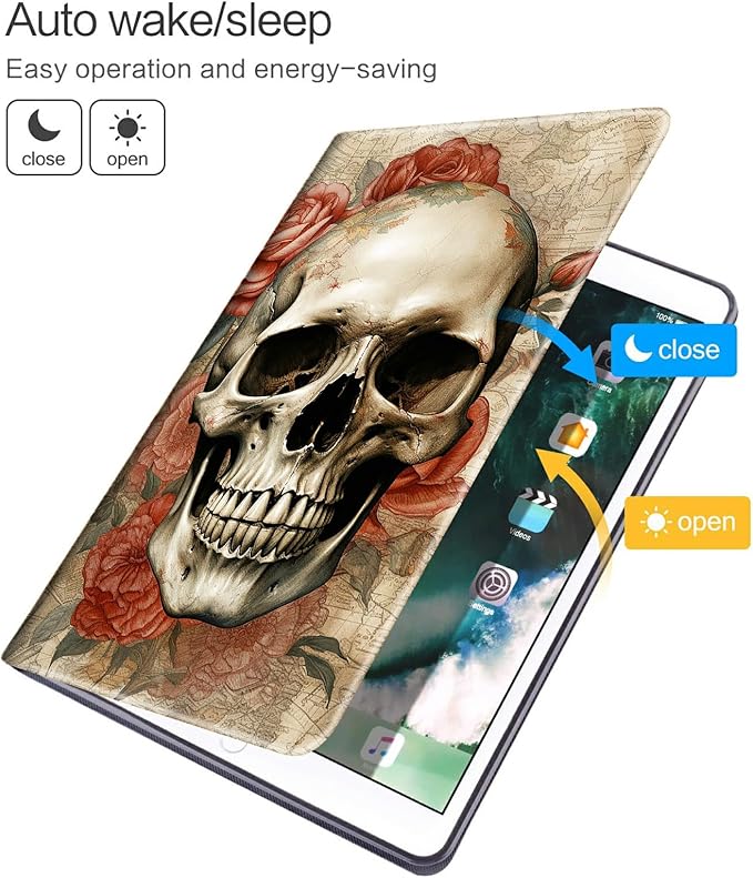 for Fire Max 11 Tablet (13th Generation 2023 Release) Case with Pen Holder &amp Auto Wake/Sleepd Shockproof Stand Protective Cover for Fire Max 11 2023 TabletSkull Roses