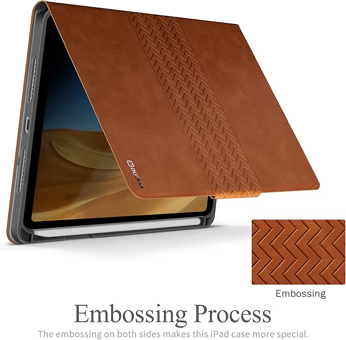 auaua Case for iPad mini 7 (A17 Pro 2024) / iPad mini 6 Case (2021) 8.3 inch with Pencil Holder Multiple Viewing Angles Magnetic Closure Auto Sleep/Wake (Brown)