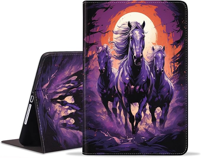 Watercolor Purple Running Horse
