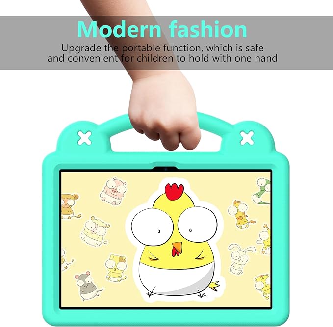 Compatible with Lenovo Tab M10(3rd Gen) 10.1(2022)/Huawei MatePad T 10s 10.1/MatePad T 10 9.7/MatePad SE 10.1(2022)/Honor Pad X8/Pad X8 Lite Tablet Case Strap for Girl Kid Gift - Mint Green