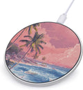 Dreamy Beach Palms Trees Sunset Fast Portable Charger 10W Funny Graphic Phone Charging Pad with USB Cable