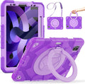 SCSVPN Kids Case for iPad Air 5th/4th Generation 10.9-inch 2022/2020 &amp iPad Pro 11'' 4th/3rd/2nd/1st Gen 2022 2021 2020 2018 Protection Case with Pencil Holder Stand Handle Shoulder Strap Purp
