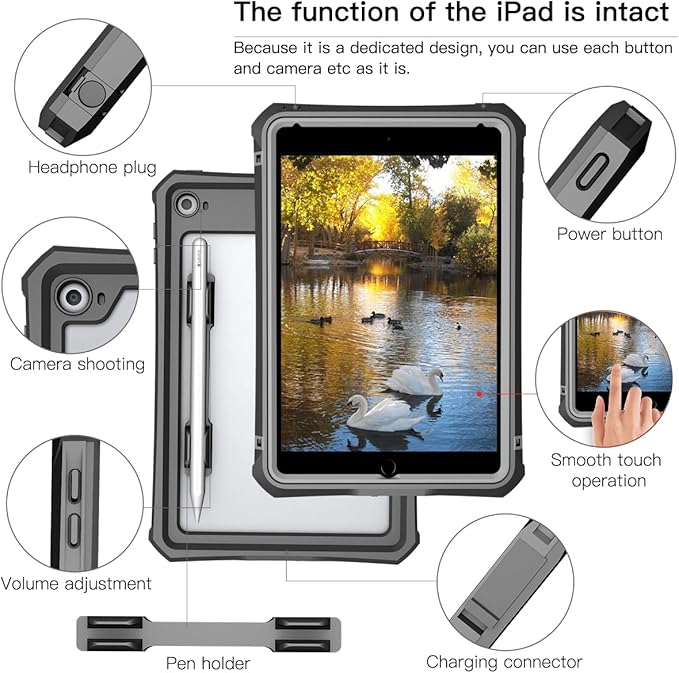 iPad mini 5 Case - Waterproof iPad mini 5/iPad mini 4 Full Body Bumper Case with Built in Screen Protector Drop Proof Anti Scratch Anti Shock Red Case Cover for iPad mini 5th/4th Generation 7.9