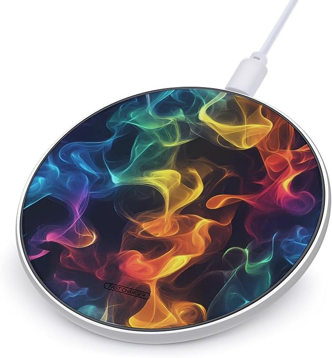 Fantasy Rainbow Smokes Phone Charger Magnetic Charging Pad Anti-Slip with USB Cable