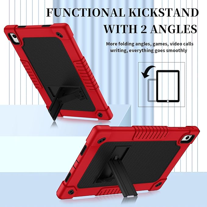 for Onn 12.1 Tablet Pro Tablet Case with 2 Pcs Screen ProtectorBuilt in Kickstand Shoulder Strap Heavy Duty Hybrid Case for Walmart Onn 12.1 Pro Tablet 2024 Model:100146663 (Red/Black)