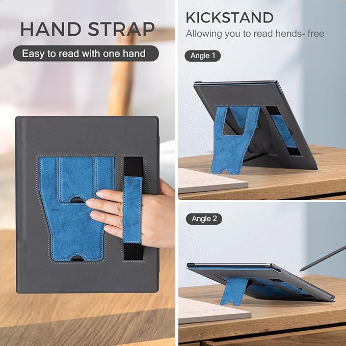 CoBak Case for Remarkable 2 Paper Tablet with Two Viewing Angles- Lightweight and Hard Back Shell Protective Book Folio Cover with Built-in Pen Holder - for 10.3 2020 Released (with Stand DenimBlue)