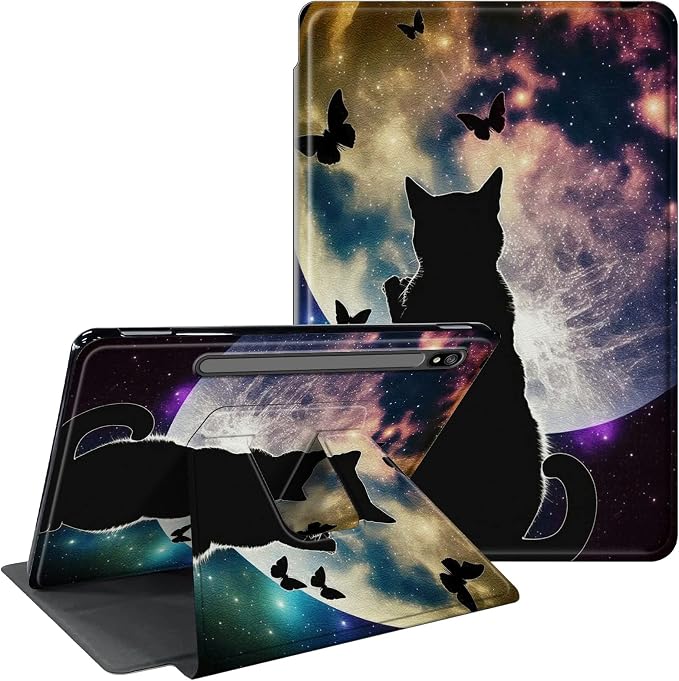 Cute Cat and Butterfly Moon