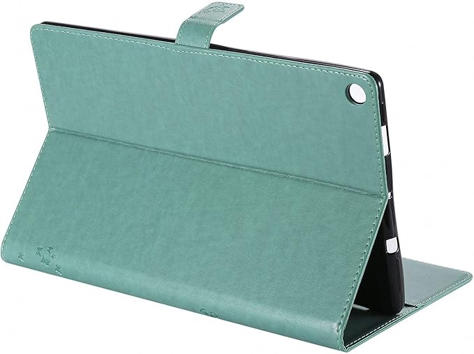 Folio Case for All-New Fire HD 10 2019/2017/2015 Techcircle Slim Light Magnetic Flip Wallet Protective Cover with Card Slots &amp Money Pocket for Amazon Fire HD 10.1 9th/7th/5th Generation Green