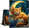 Case for Amazon Kindle Fire HD 10 and Fire HD 10 Plus 10.1 Tablet Case (13th/11th Generation 2023/2021 Release) Slim Fit PU Leather Cover with Auto Sleep/Wake - Cat Sleeps On Moon