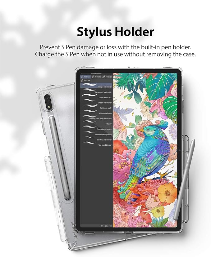 Ringke Fusion Case Compatible with Samsung Galaxy Tab S8 (2022) / S7 (2020) Built-in Stylus S Pen Holder - Clear Transparent