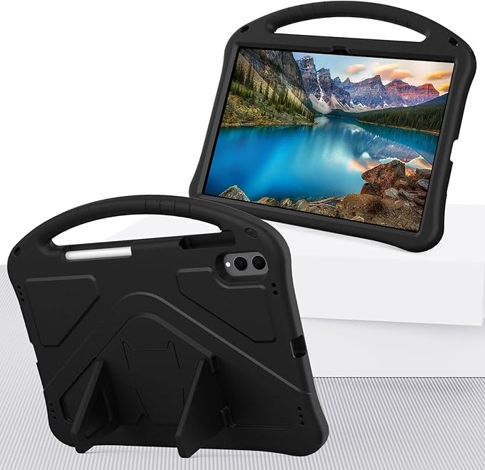 for Galaxy Tab S11 Ultra 14.6 inch Case Kids 2025 with Strap EVA Stand Kickstand Cover for Samsung S11 Ultra Tablet Case 14.6'' (Black)