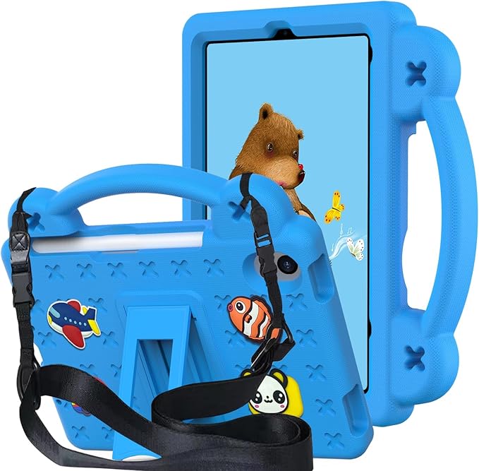 Compatible with Apple iPad mini 6 2021 8.3 inch Tablet Case Lightweight Shockproof Protective Case with Shoulder Strap &amp Stand Handle &amp Pen Tray for Girl Kid Gift Sky Blue