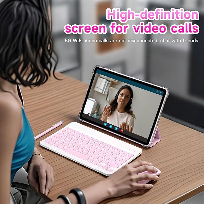 11 inch 2 in 1 Tablet 20GB + 128GB Android 16 Tablet with Case 1TB Expandable 13MP Camera Octa-Core Processor 5G WiFi 8000MAH Battery 11'' IPS HD Touchscreen Tableta PC.