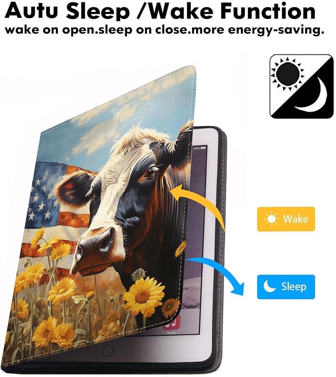 American Flag Cow and Sunflower