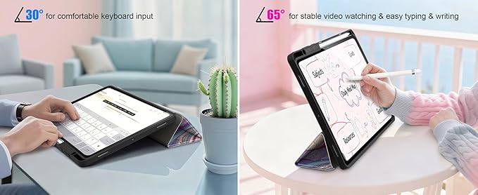 DONGKE Case for Samsung Galaxy Tab S11 5G 11 2025 Model (SM-X730/X736B) Slim Lightweight Trifold Stand Cover with S Pen Holder Auto Sleep/Wake Soft TPU Shockproof Back Pink Marble