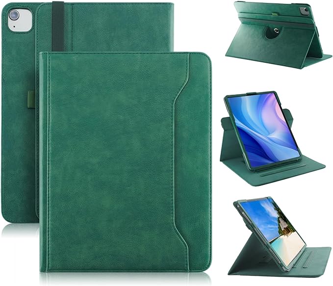 Case Compatible with Tablet iPad Air 13 inch M3 2025 iPad Air/Pro 13 M2 inch 2024Cover 360° Rotating Stand PU Leather for iPad Pro 12.9 inch 6th/5th /4th/3rd Gen Auto Wake/Sleep Green