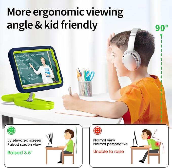 Kids Case for iPad mini 7 (A17 Pro) 2024 /iPad Mini6 2021Adjustable Portrait/Landscape Stand//Drop Proof with Handle/KickstandChild Friendly Case for iPad mini 7th/6th Gen 8.3inch (Bluegreen)
