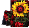 DIGTIALLL Case for Amazon Kindle Fire Max 11 Case (13th Generation 2023 Release) 11 PU Leather Smart Protective Cover with Auto Sleep/WakeSunflowers