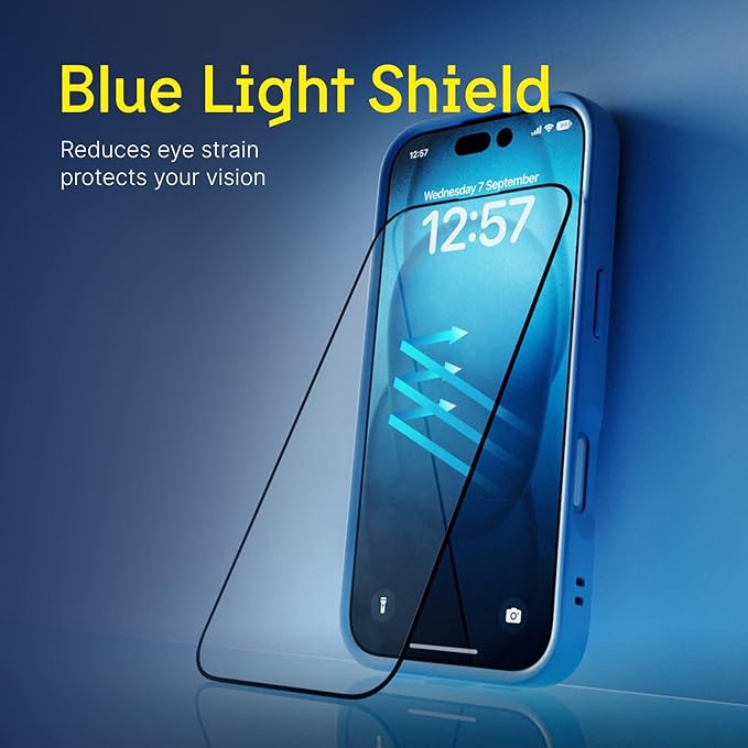 RhinoShield 9H Tempered Glass Screen Protector Compatible with iPhone 16 Pro | High Transparency Scratch and Blue Light Resistant 3D Curved Full Coverage Installation Tool Included