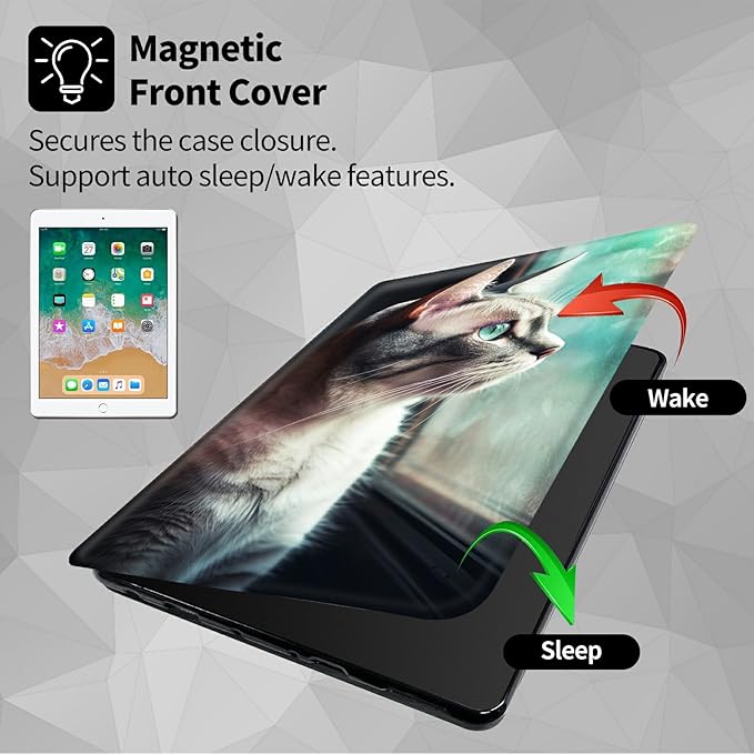 Case for Samsung Galaxy Tab S8 2022/Tab S7 2020 11 Inch (Model SM-X700/X706/T870/T875/T878) Cat Window Theme 360 Degree Rotating Stand Smart Protective Cover for Samsung S7 Tablet