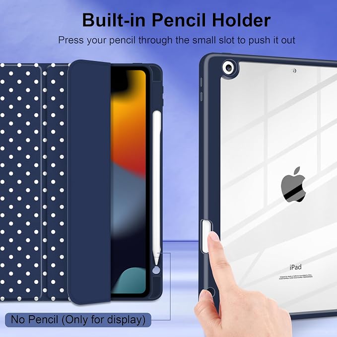 Navy Blue white dot