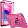 Soke Case for iPad (A16) 11th Generation 11-inch 2025 iPad 10th Generation 10.9-inch 2022 with Built-in Screen Protector and Kickstand Rugged Full Body Protective Cover - Hot Pink