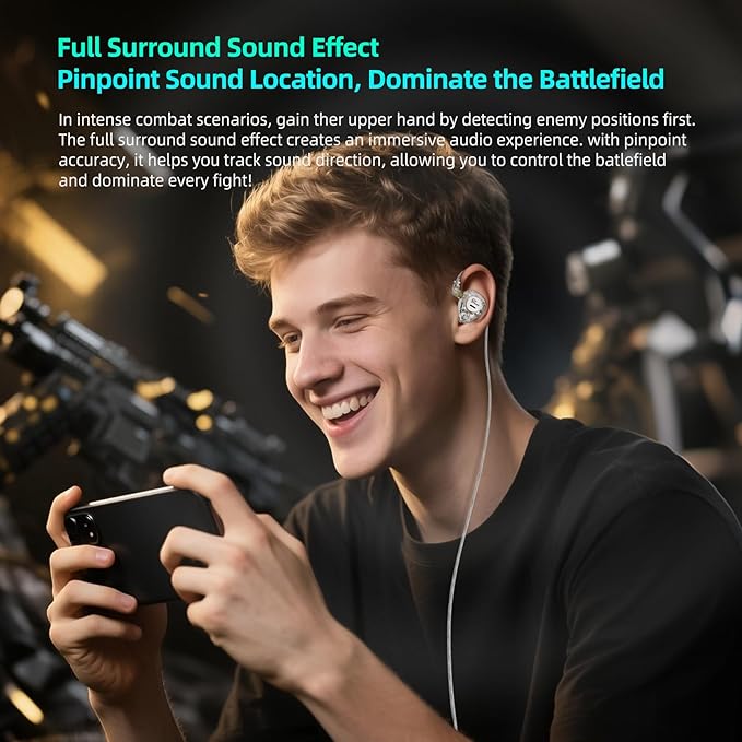 KZ Taurus in Ear Monitor Headphones Horizontal 2DD Gaming Earbuds Wired IEM in Ear Headphones Noise Cancelling Ear Buds Sound Localization in-Ears for Singers Musicians Audiophiles