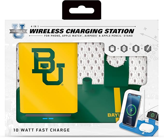 SOAR NCAA 4-in-1 Wireless Charging Docking Station: Fast Charge for iPhone Apple Watch Air Pods &amp Apple Pencil