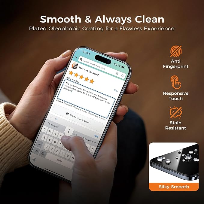 NeverBreak 9H+ Hardness for iPhone Air Screen Protector 12FT Military Grade Protection (Scratch Shatter Drop Resistance) Tempered Glass Full Edge Coverage 6.5 2025 2 Pack with De-Bubble Card