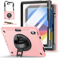 Case for iPad (A16) 11th/10th Generation Case: Protective Cover for iPad 11th Gen 11 Inch 2025 &amp10th Gen 10.9 2022 with Screen Protector- Stand- Shoulder Strap- Handle- Pencil Holder-Light Pink