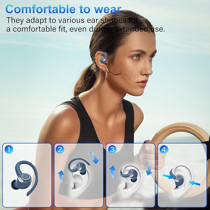 AI Translation Earbuds Real Time 164 Language Translator Earbuds 3-in-1 Bluetooth 5.4 Translation Headphones with 5 Translation Modes 48H AI Ear Buds Translator Device for Learning/Business Blue