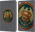 Head Case Designs Officially Licensed Superman DC Comics Distressed Badge Logos Leather Wallet Case Compatible with Apple iPad 9.7 2017 / iPad 9.7 2018