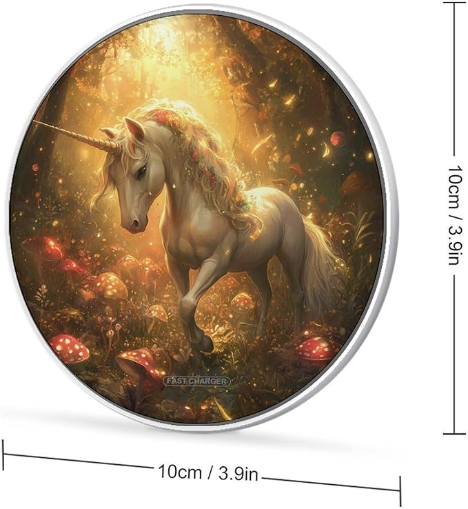 Fantasy Fairy Unicorm Phone Charger Magnetic Charging Pad Anti-Slip with USB Cable