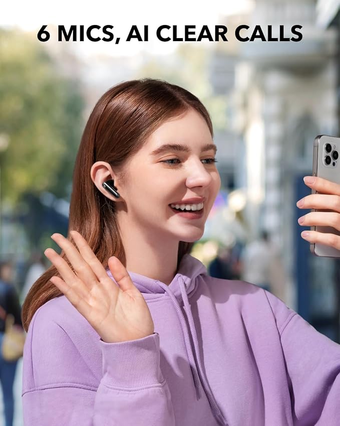 Soundcore P40i by Anker Noise Cancelling Wireless Earbuds Adaptive Noise Cancelling to Environments Heavy Bass 60H Playtime 2-in-1 Case and Phone Stand IPX5 Wireless Charging Bluetooth 5.3