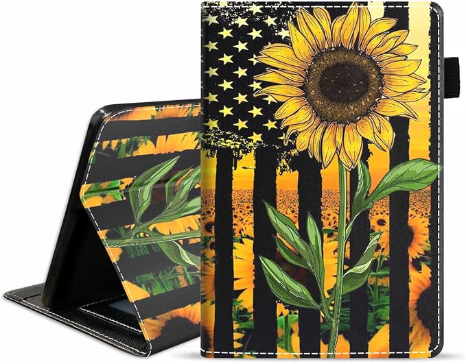 American Flag and Sunflower