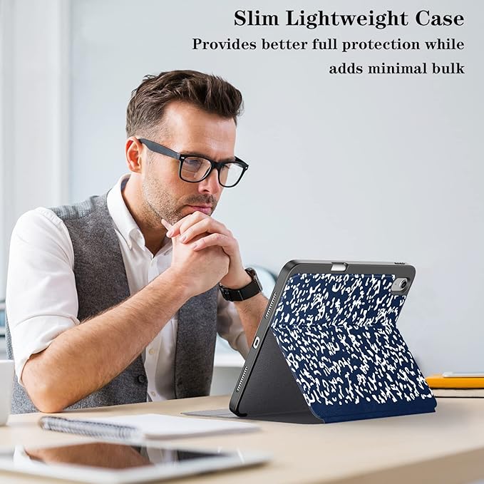 Supveco Case for iPad (A16) 11th Generation 11 inch (2025)iPad 10th Generation 10.9 inch (2022) with Pencil Holder-[Auto Wake/Sleep]Premium Folio Stand Case with Soft TPU Back Cover-Navy