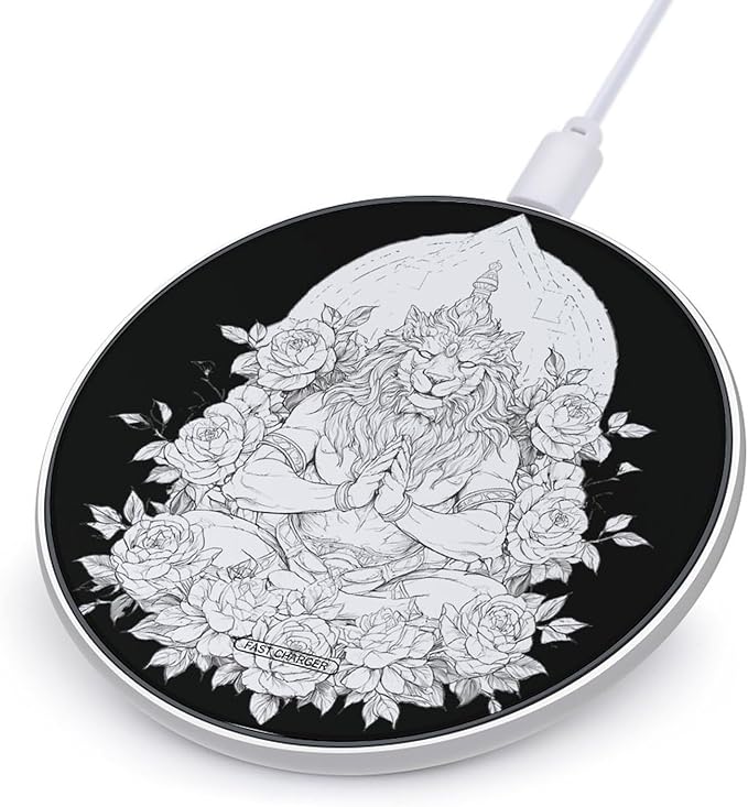 Lion God Khonsu Phone Charger Magnetic Charging Pad Anti-Slip with USB Cable
