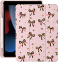 Cute Ribbon Bow Star for iPad 5th/6th Generation Case with Pencil Holder Auto Sleep/Wake Pink Leather Soft TPU Back Cover for iPad 9.7 Inch